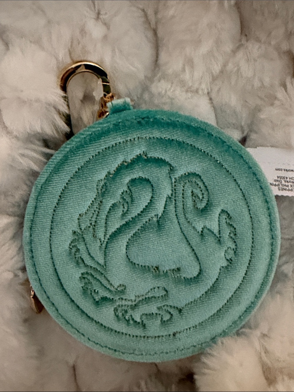 Disney Princess Mulan Round Mint Velvet Coin Pouch with Gold Accents